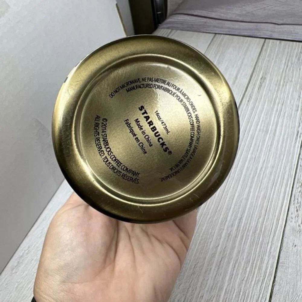 Starbucks New York City Times Square NYC Gold Stainless Steel‎ Tumbler Cup 16 oz - Picture 5 of 6